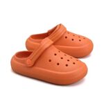 GIGIDIDI Kids Garden Clogs Slip On Shoes Classic Beach Pool Shower Sport House Home Room Indoor Outdoor Slippers Sandals Clog Toddlers Baby Child Children Boys Girls Orange Size 4-4.5 Toddler