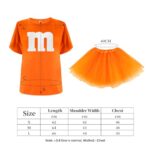 Letter M Halloween Costumes T-Shirt Tutu Skirts, Team Group T-Shirt, Funny Costumes for Halloween Christmas Party Costume Orange