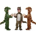 Spooktacular Creations Realistic T-rex Gray Dinosaur Costume for Child Halloween Dress up Party, Dinosaur Themed Party (3T (3-4 yrs))