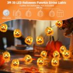 Coquimbo Halloween Decorations Pumpkin Lights: 10FT 30 LED Pumpkin Indoor String Lights Room Decor Battery Operated Fairy Lights for Home Indoor Outdoor Halloween Party Decorations