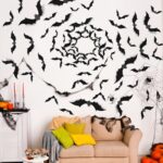 120 Pcs Halloween Decorations 3D Bats Decor, 4 Sizes Scary Halloween Decor Indoor Bat Stickers Halloween Decorations for Bedroom Bathroom Door Wall Decor Halloween Party Decorations