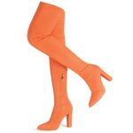 sexrosly Thigh High Boots for Women Chunky High Heel Over The Knee Boots Stretch Pointed Toe Knee High Boot Size US 8.5