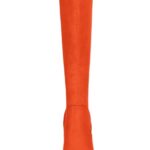 Allegra K Women’s Side Zipper Chunky Heel Knee High Orange Boots 7 M US