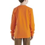 Carhartt Boys’ Long Sleeve Crewneck T-Shirt with Pocket, Exotic Orange