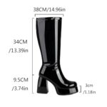 OAOKUSI Orange Knee High Boots for Women – Gogo Boots for Women with Platform Chunky Heel Side Zipper Square Toe Large Size Tall Boots-9.5