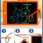 Bravokids LCD Writing Tablet for 3-8 Year Olds – 10 Inch Doodle Board Electronic Drawing Pad, Educational Gift for Kids (Orange)