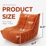 CCF Bean Bag Chair for Adults Fireside Chair Giant Comfy Lazy Sofa Chair Soft Premium Memory Foam Lounger Oversized Beanbag Chair with Ottoman for Bedroom Living Room OR