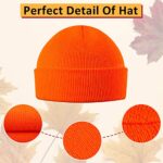 Geyoga 6 Pieces Orange Beanie Blaze Hat Skull Cap Cuff Knit Hat for Men Outdoor Hunting