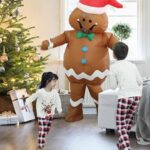 OVIFM Christmas Inflatable Costume Adult,Gingerbread Man Costume,Blow Up Xmas Character Costumes for Women/Men,Holiday Vacation Inflatables Costumes for Thanksgiving Halloween Cosplay Party Costume