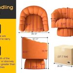 Accent Chair Mid Century 360 Degree Swivel Chair,Modern Lounge Sofa Round Barrel Chair with Wide Upholstered,Fluffy Velvet Fabric Chairs for Home Sofa Living Room/Bedroom/Waiting Room (Orange)