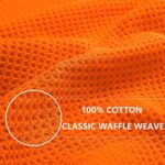 Homaxy 100% Cotton Waffle Weave Kitchen Dish Cloths, Ultra Soft Absorbent Quick Drying Dish Towels, 12 x 12 Inches, 6-Pack, Orange